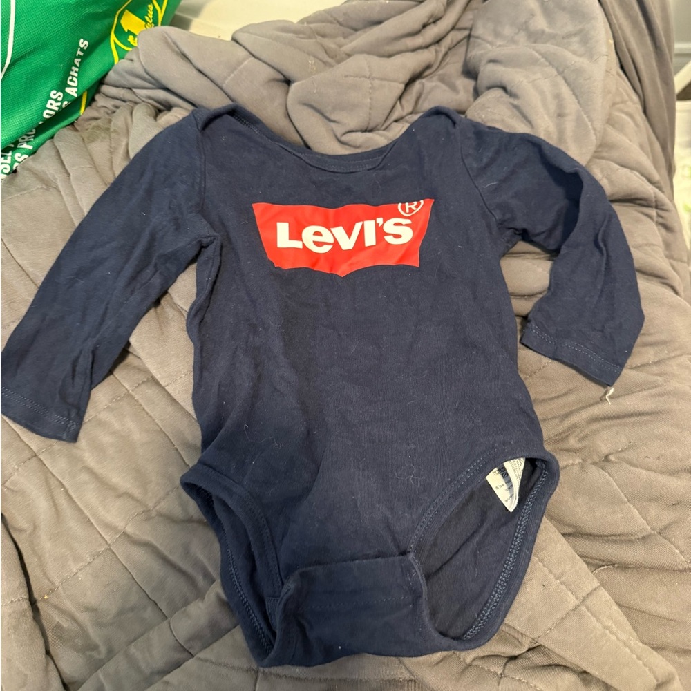 Levi's Classic Navy Bodysuit with Red Logo